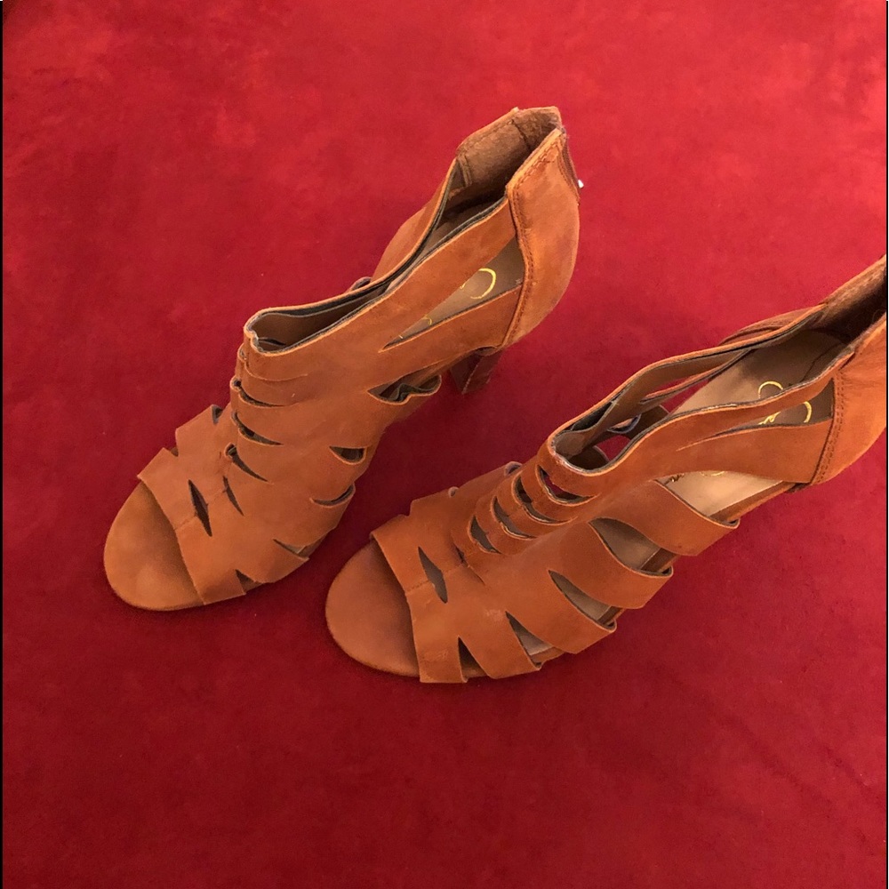 Jessica Simpson tan brown caged Sandals